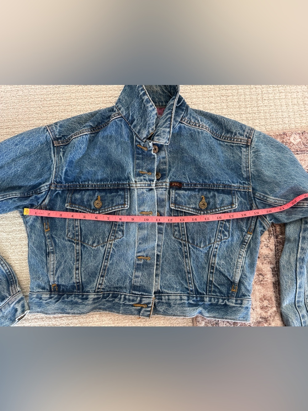 Vintage Paris Sports Club Denim Jacket Cropped 90s Women’s Size Small - Picture 9 of 10